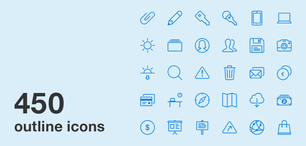 450 outline icons