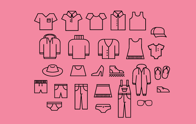 商用利用可 シンプルなラインの衣服や家具 家電アイコン 60 Line Icons Design Edge